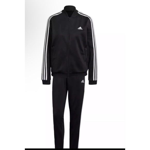 ADIDAS Essentials 3-Stripes Track Suit Zip Jacket Pants Girls Youth L (14)Black - Picture 3 of 16